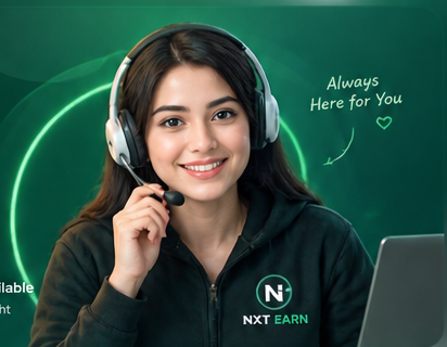 NXT EARN support agent wearing a headset
